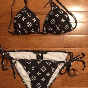 Designer inspired monogram bikini